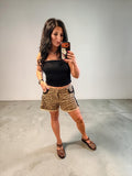 Leopard Print Braid Detail Shorts