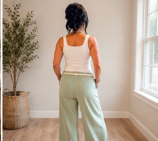 Sage Barrel Leg Pants