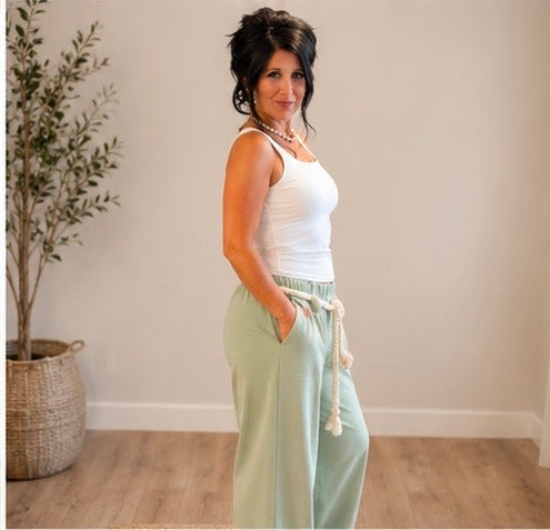 Sage Barrel Leg Pants