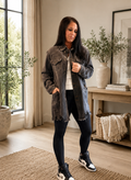 Midnight Edge Oversized Distressed Jacket