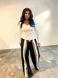 Athletic Black with White Stripped pants