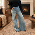 Painted in Denim Wide-Leg Jeans
