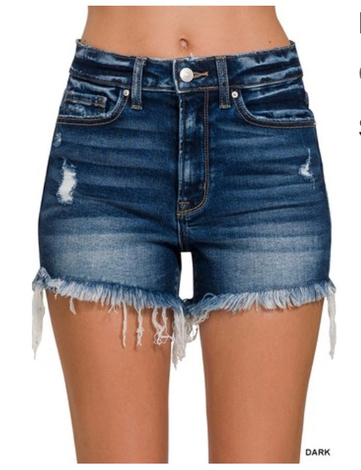 Zenana Dark Wash Denim Shorts