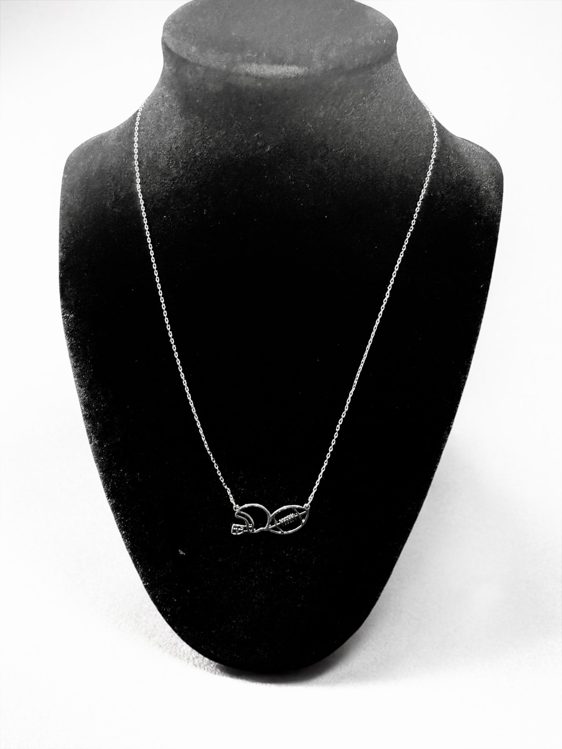 Silver Football & Helmet Necklace