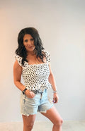 Black and White Polka Dot Stretch Tank