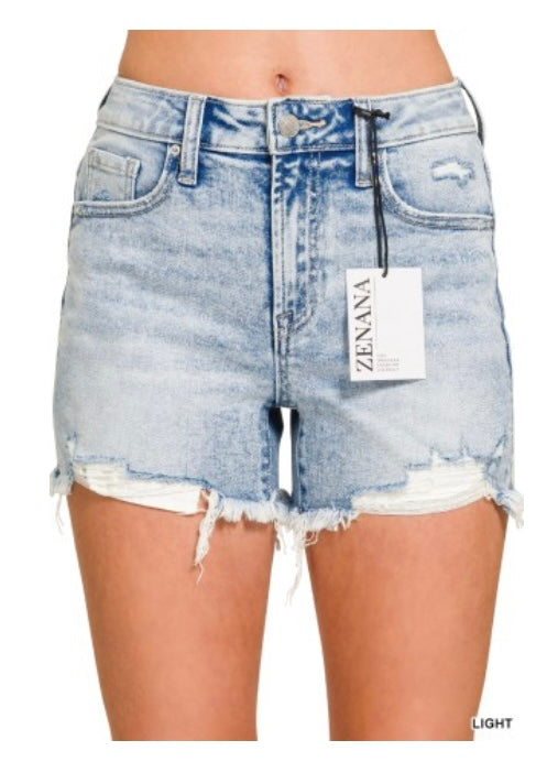 Zenana Light Wash Denim Shorts
