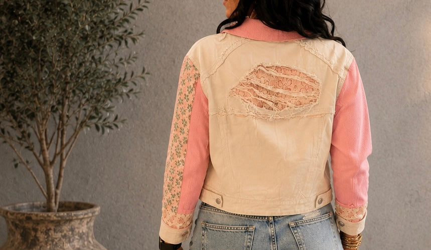 Blush Bloom Denim Jacket