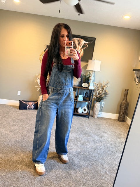 Barrel overall jeans