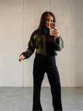 Color Block Mock Turtleneck Sweater