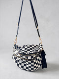 Black and White Checkered Crossbody Bag