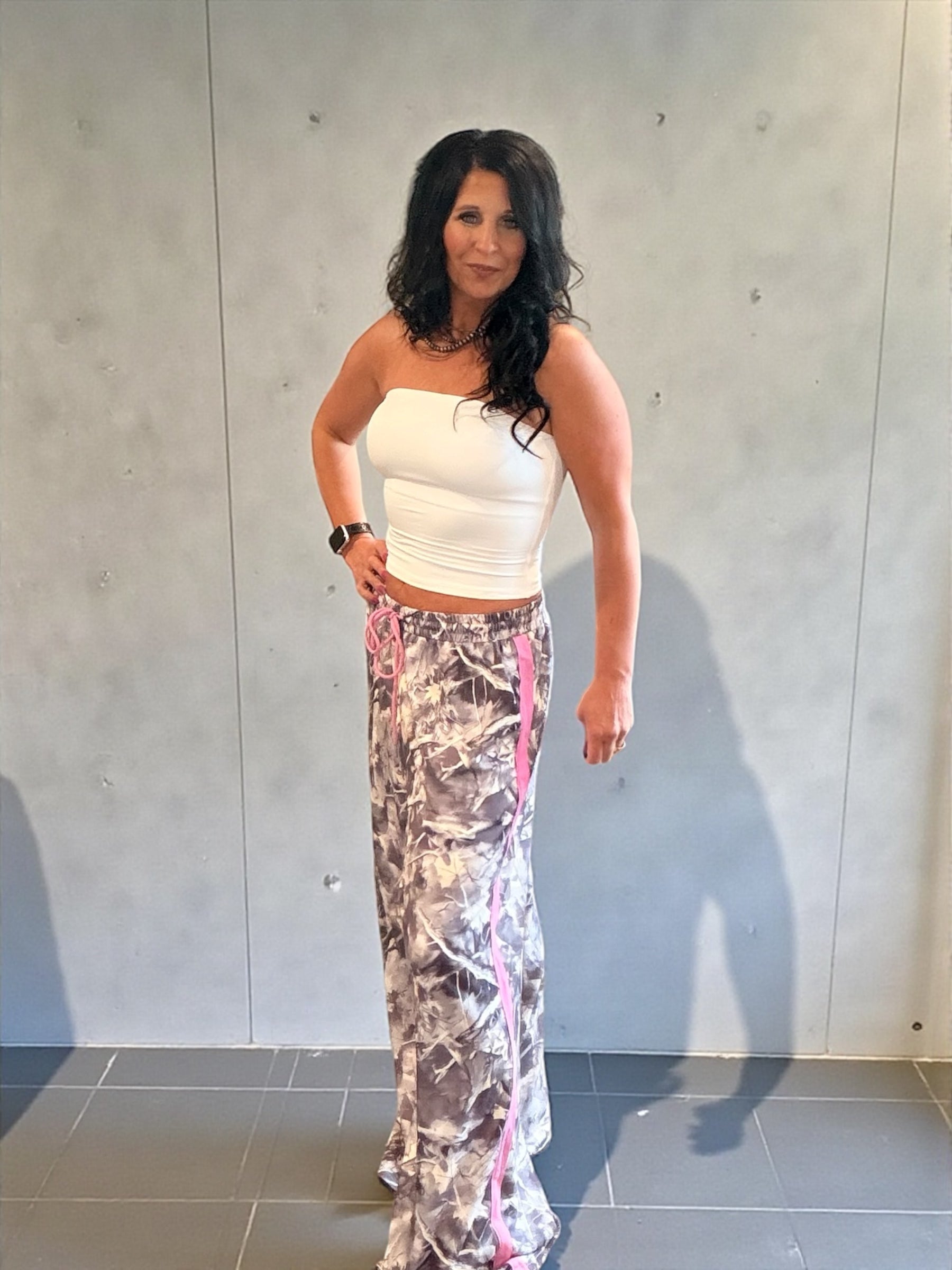 Camo Pants with Pink Detailing