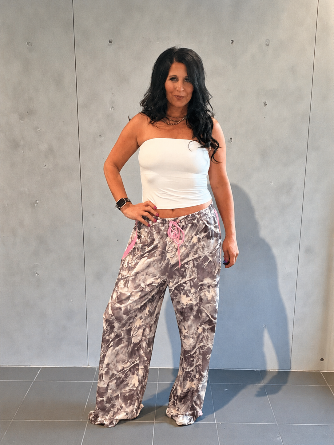 Camo Pants with Pink Detailing