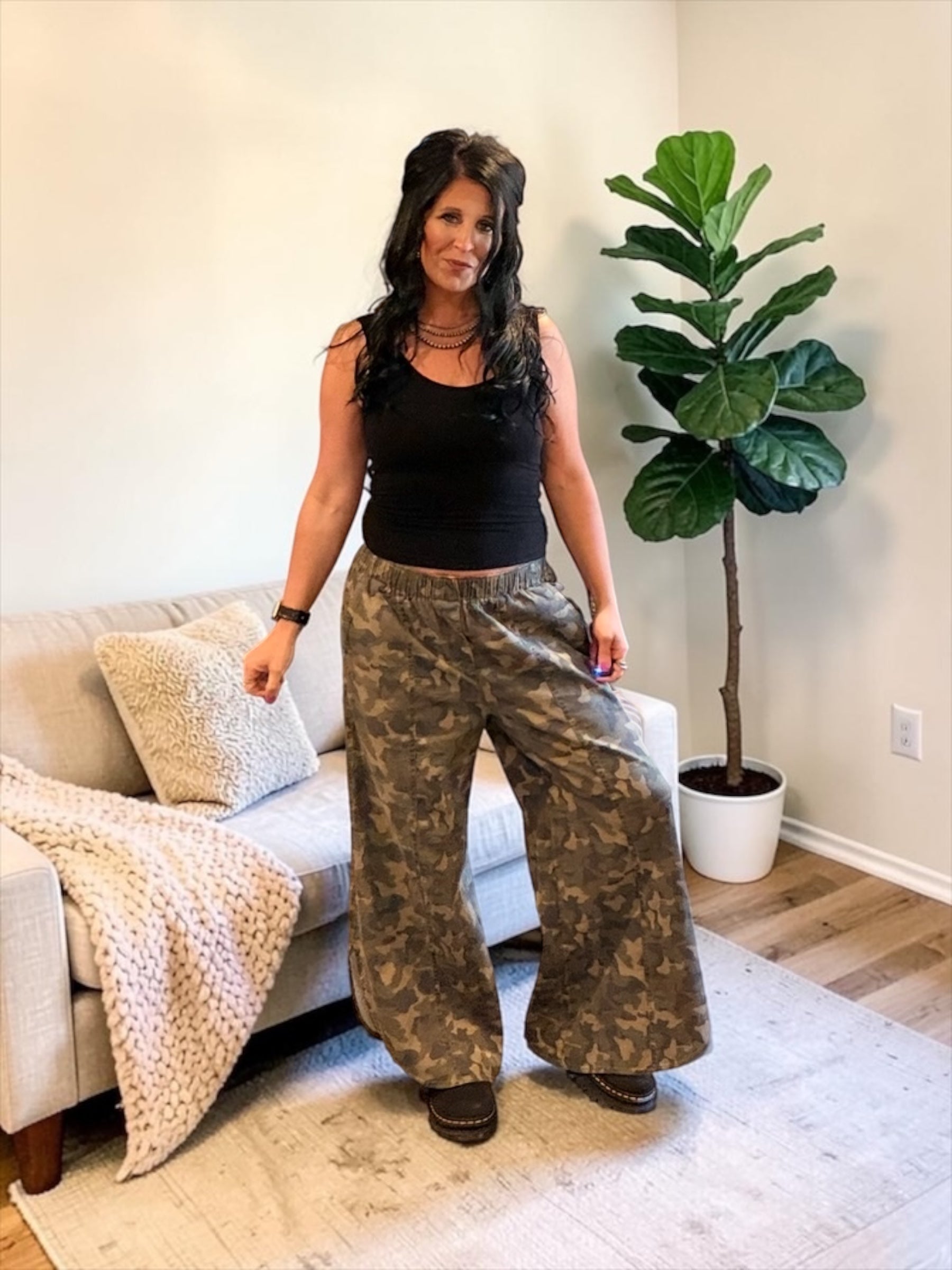 Weekend Warrior Camo Wide Leg Pants