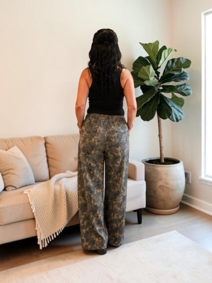 Weekend Warrior Camo Wide Leg Pants