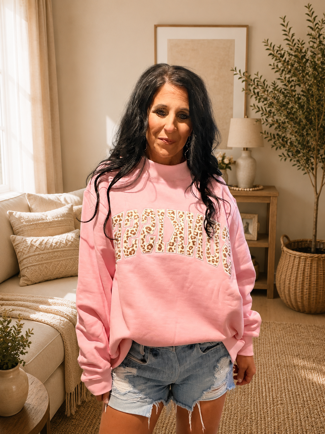 Pink Leopard Graphic Crewneck
