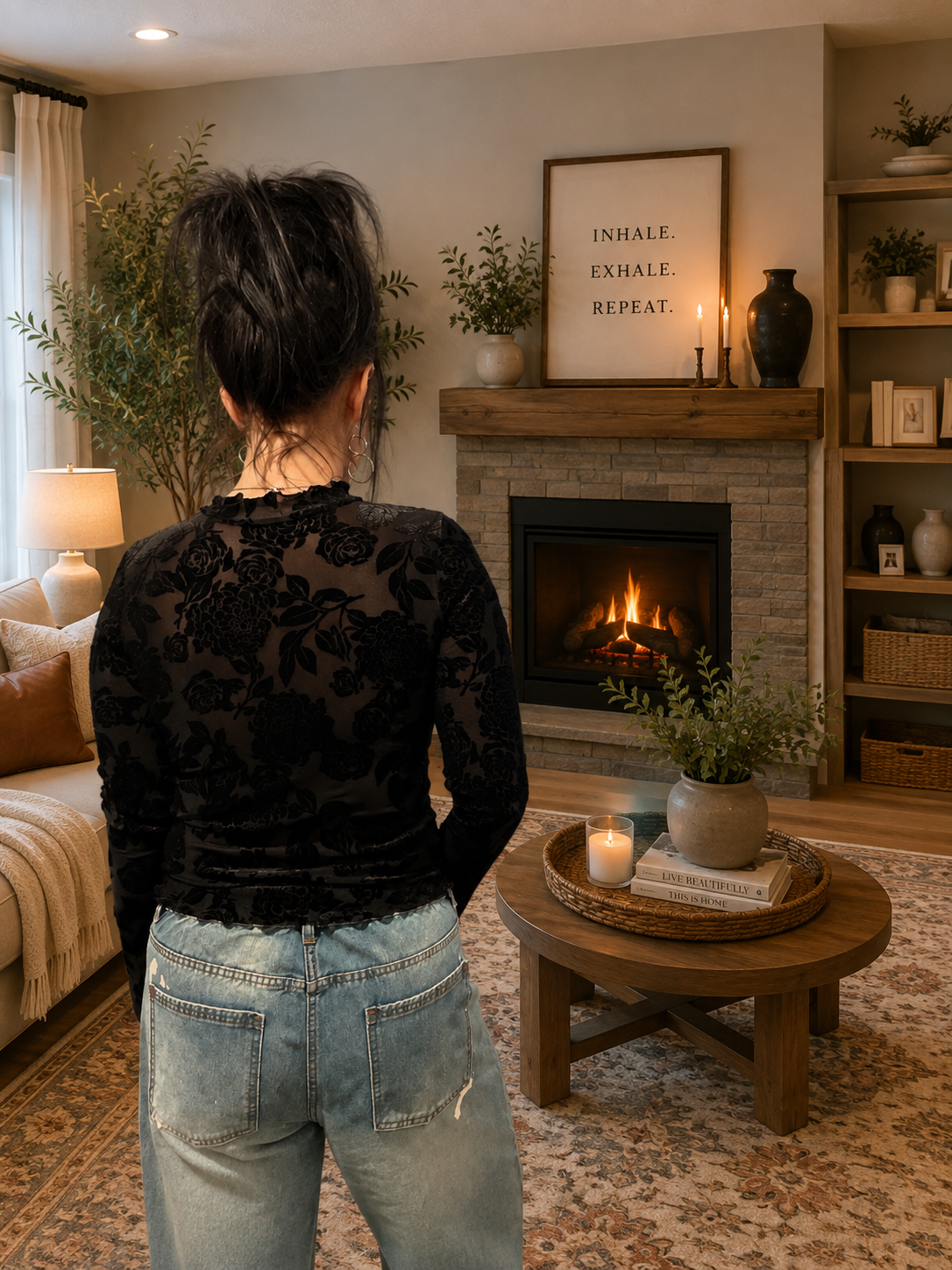 Romance Floral Mesh Top