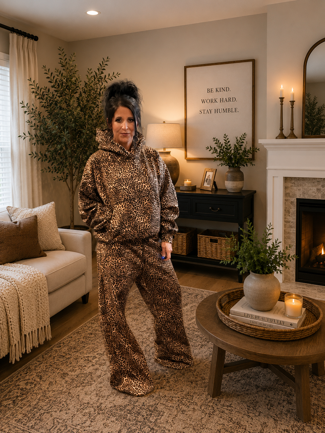 Wild Star Leopard Sweat Set
