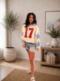 Lucky Number 17 Long Sleeve Star Patch Top