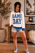 Blue & White Game Day Pullover