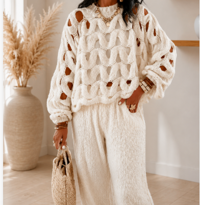 Ivory Breeze Open Knit Sweater