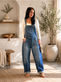 Weekend Wander Barrel Legged Denim Overalls