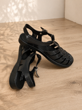 Midnight Black Jelly Flats