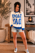 Blue & White Game Day Pullover